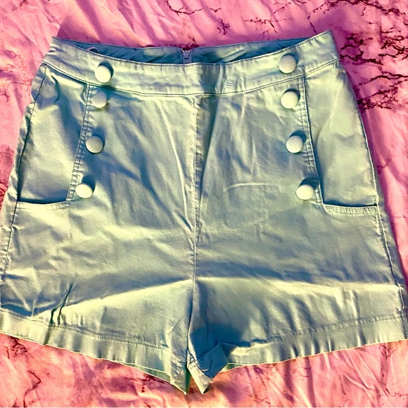 High Waist Shorts! Voodoo Vixen, Sea-foam Green! Medium! - Picture 2 of 6
